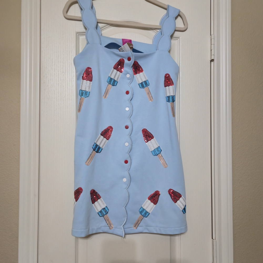 QUEEN OF SPARKLES Blue Popsicle Mini Dress
